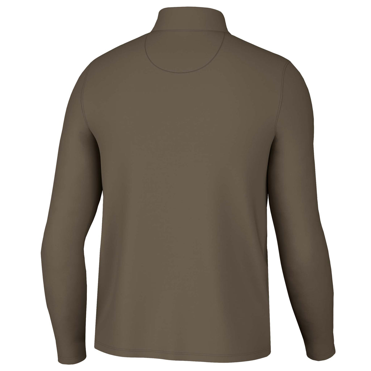 Brown quarter zip pullover back view