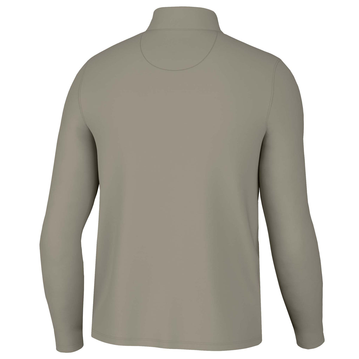 Brown quarter zip pullover back view