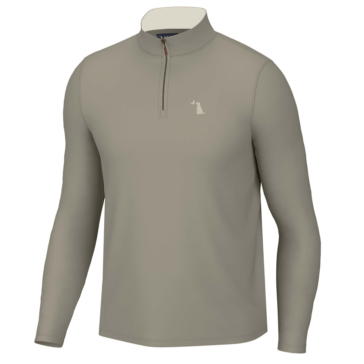 Greige quarter zip pullover front view