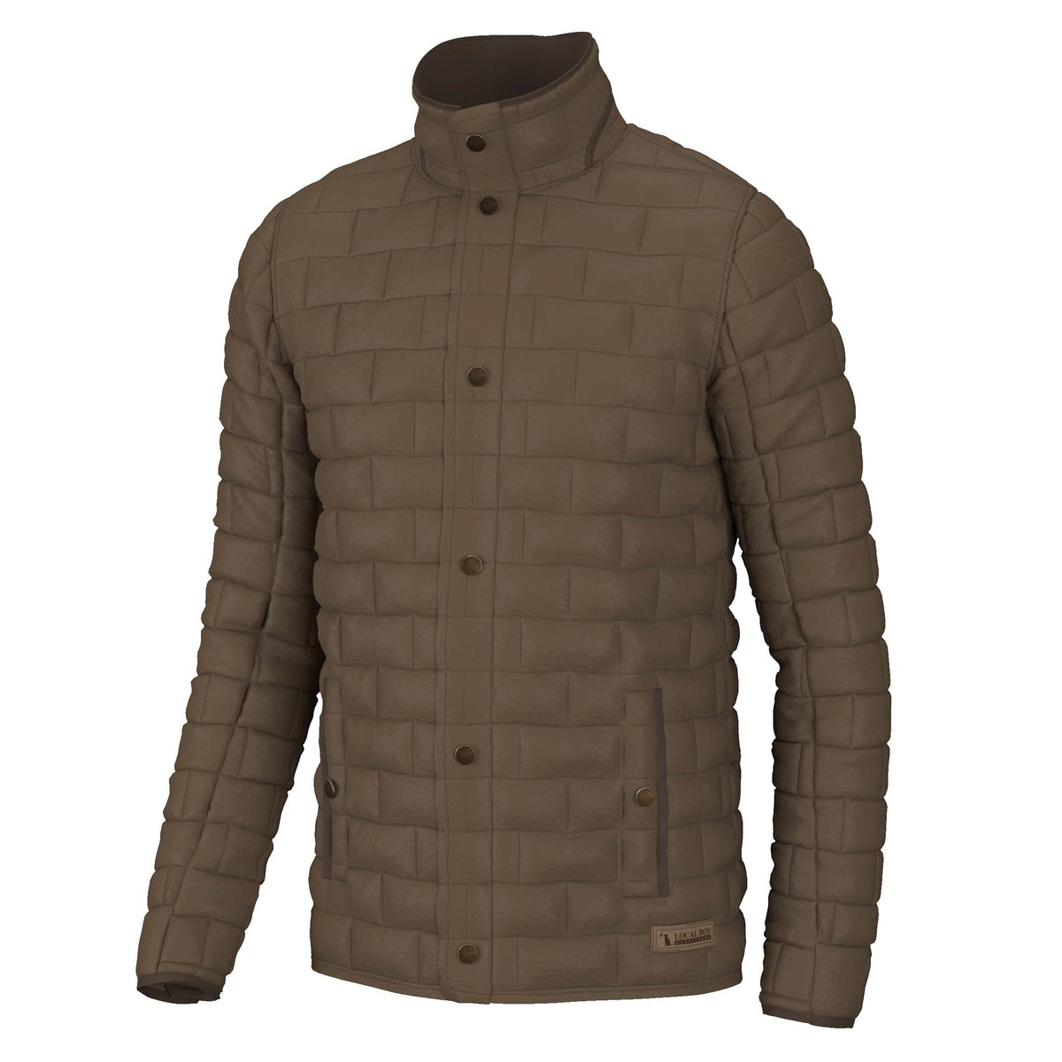 Local Boy Outfitters Brick Quilted Jacket in Mocha