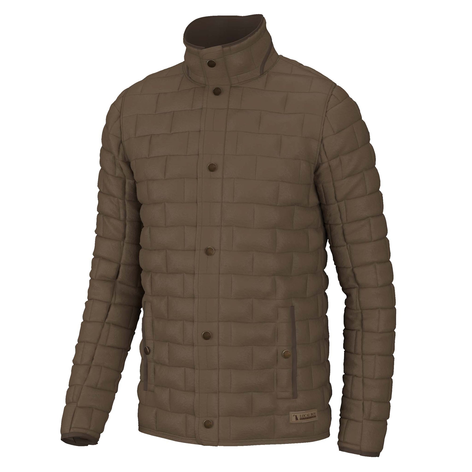 Local Boy Outfitters Brick Quilted Jacket in Mocha