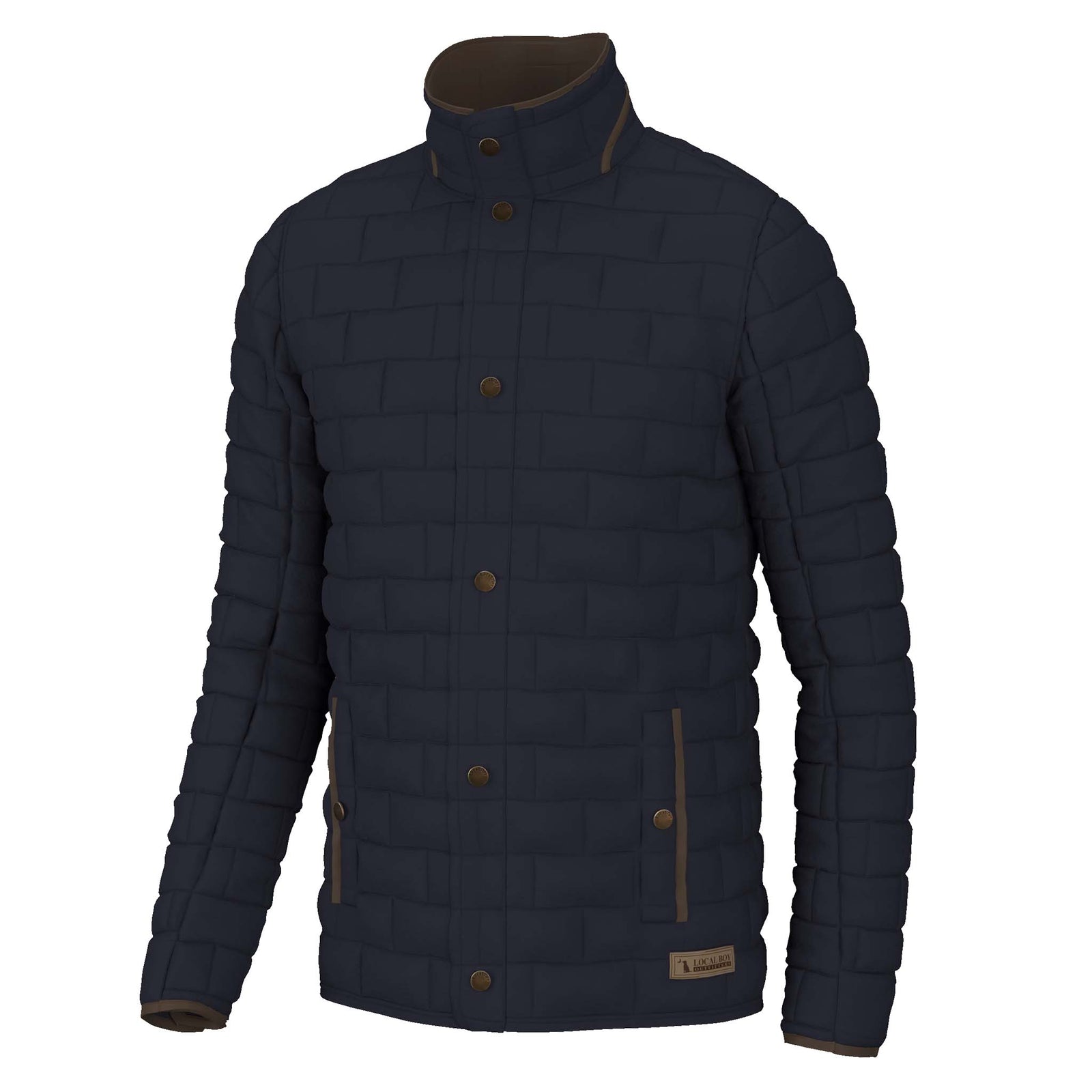 Local Boy Outfitters Brick Quilted Jacket in Navy