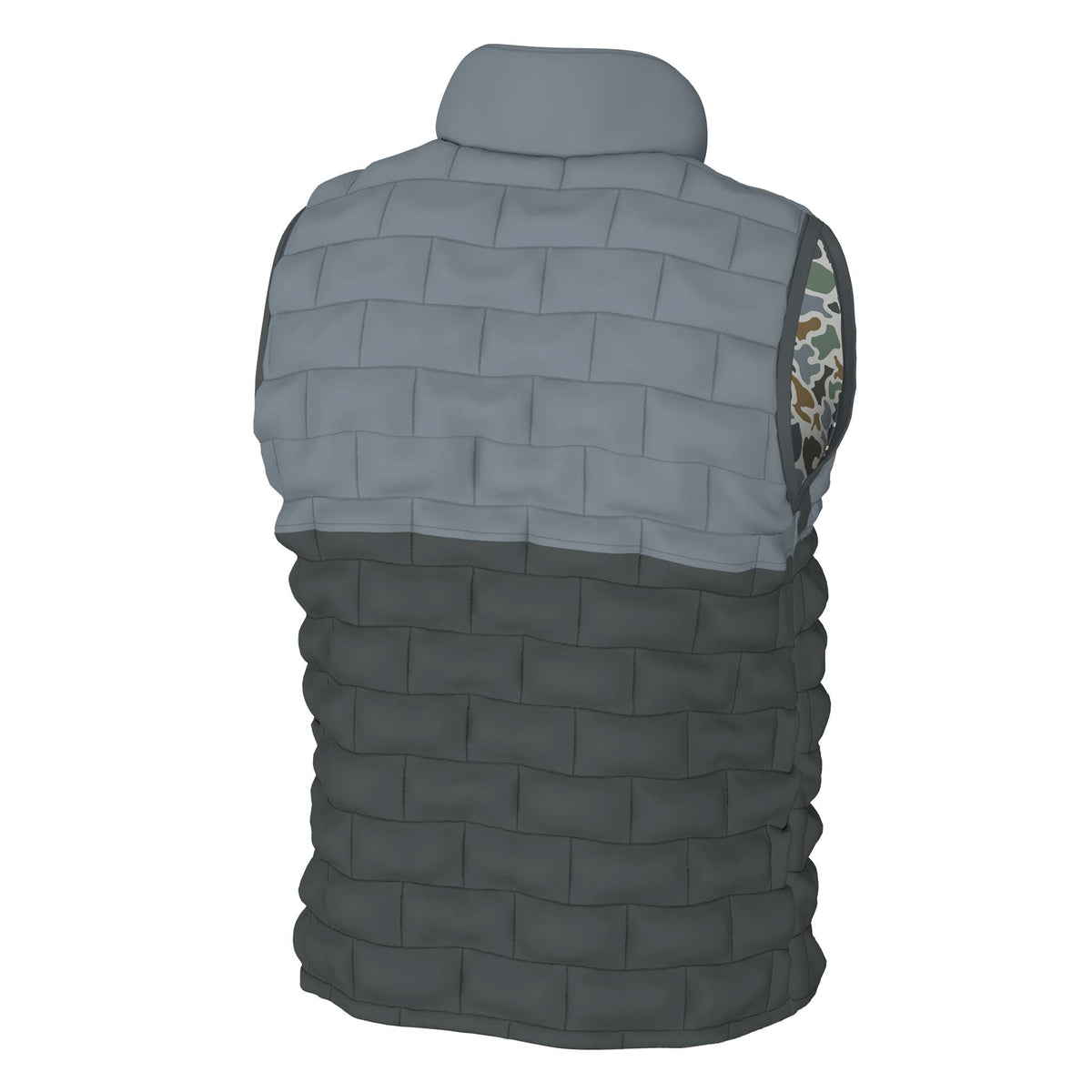 Reversible Duck Down Vest in Localflage Bluff