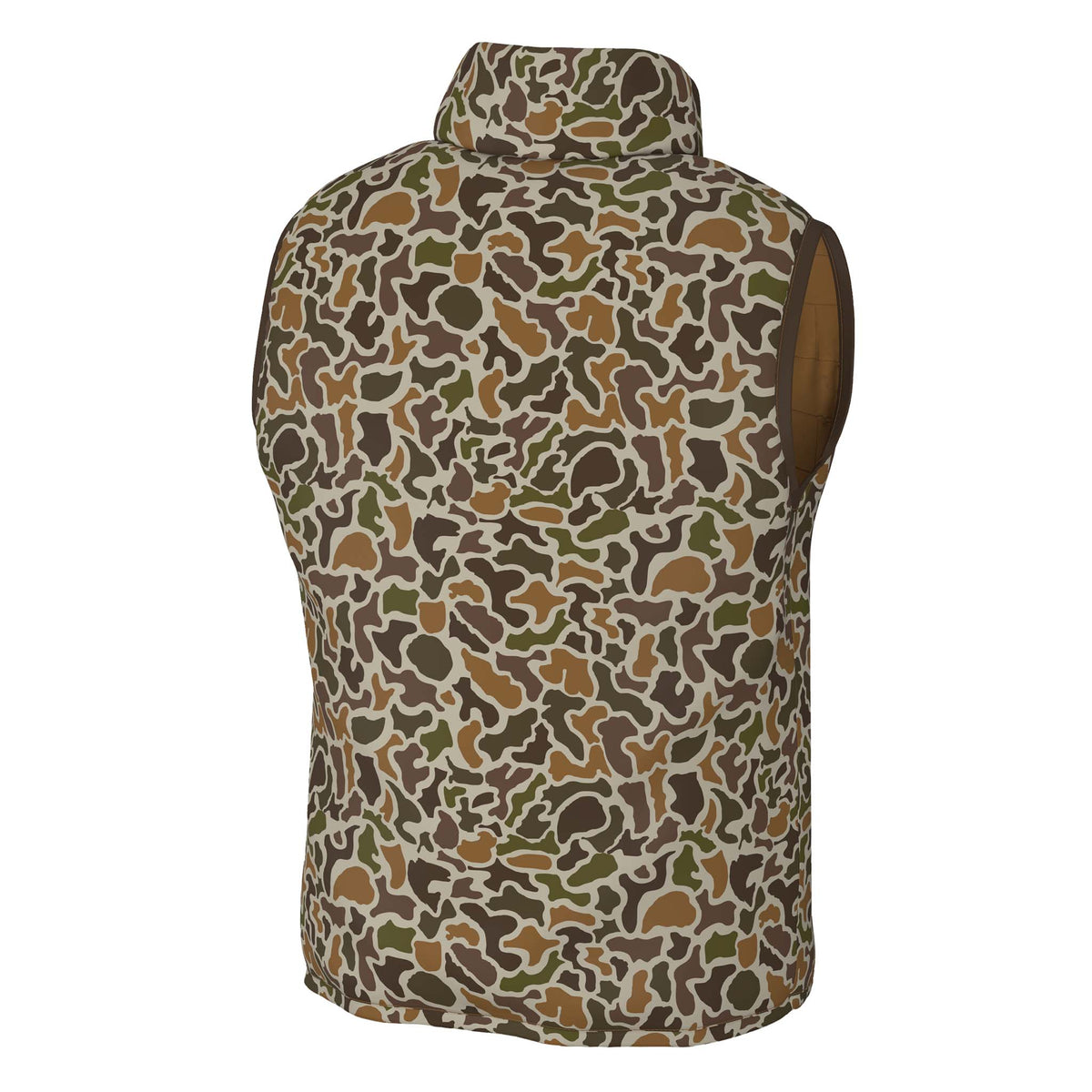 Camouflage-patterned vest on a white background