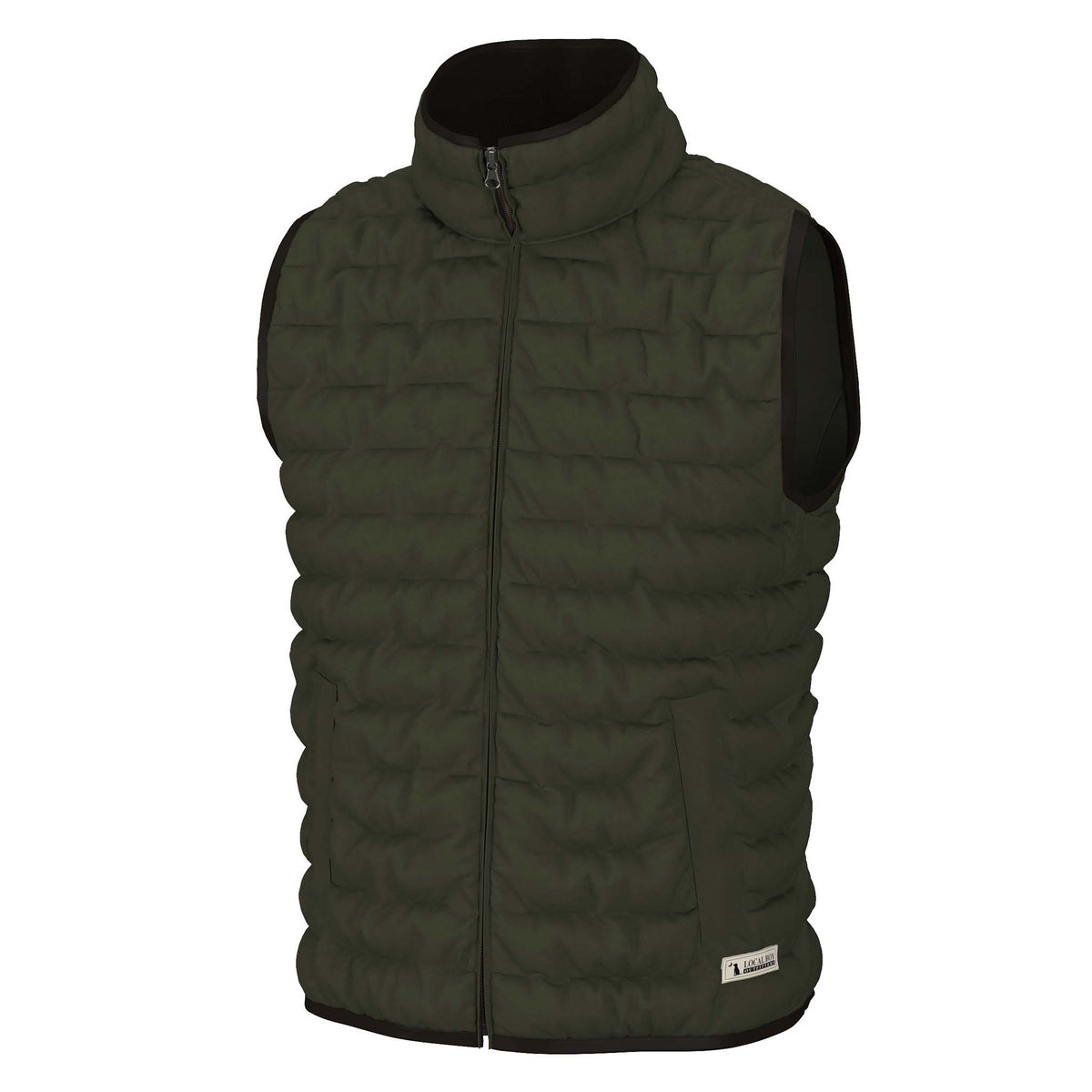 Local Boy Outfitters Cypress Quilted Vest in Olive