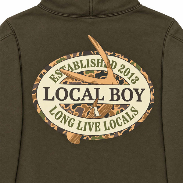 Old School Antler Oval Hoodie