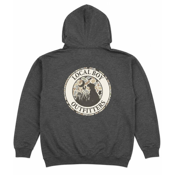 Dog and Moon Logo Camo Badge Hoodie