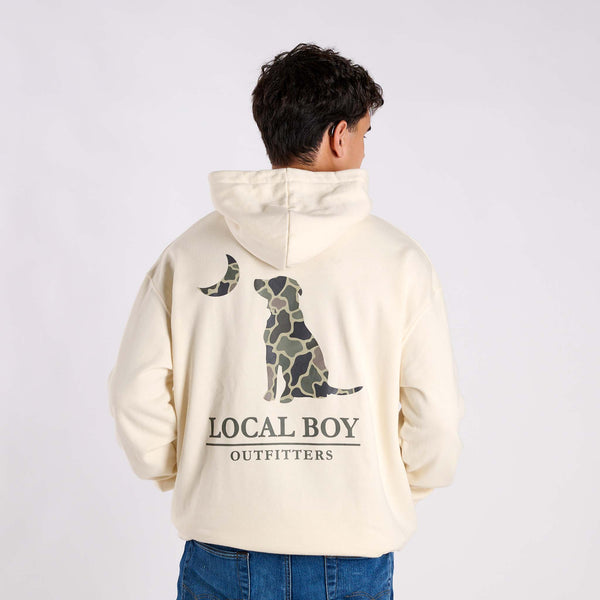 Brush Camo Dog and Moon Hoodie
