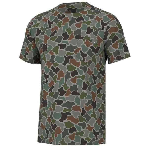 Heather Blend Crewneck Short Sleeve T-Shirt in Forest Camo