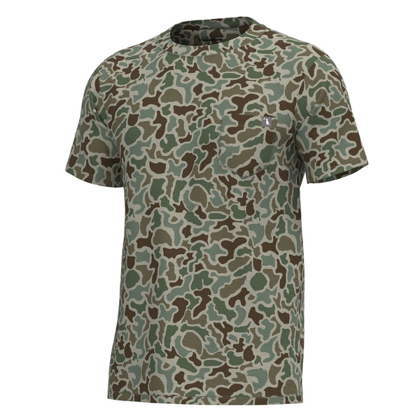 Heather Blend Crewneck Short Sleeve T-Shirt in Localflauge Forest Camo