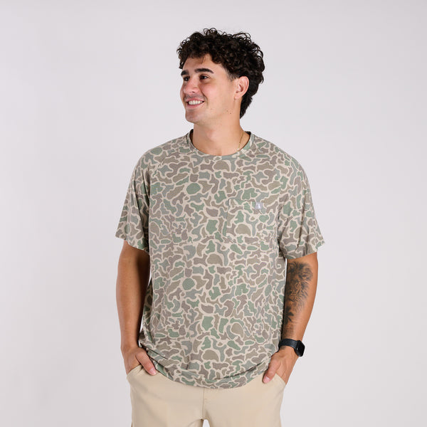 Heather Blend Crewneck Short Sleeve T-Shirt in Localflauge Forest Camo