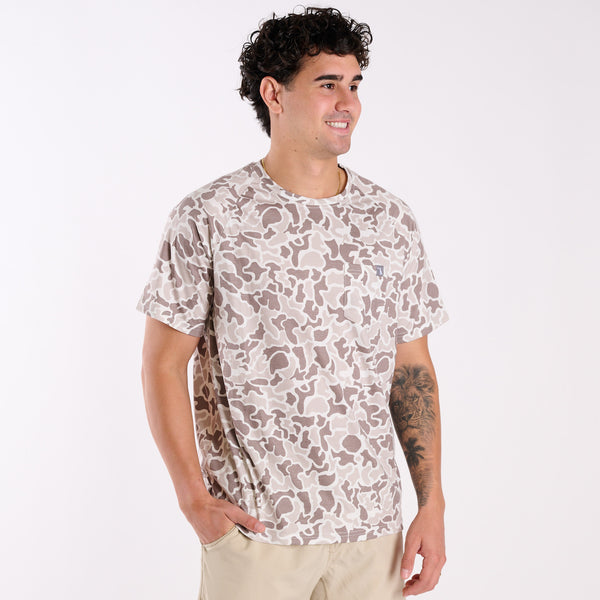 Heather Blend Crewneck Short Sleeve T-Shirt in Palmettoflage