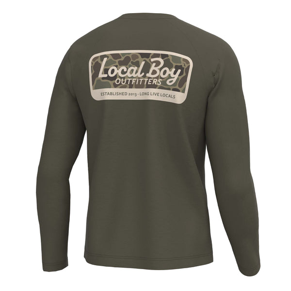 Heather Blend Brush Camo Patch Long Sleeve T-Shirt