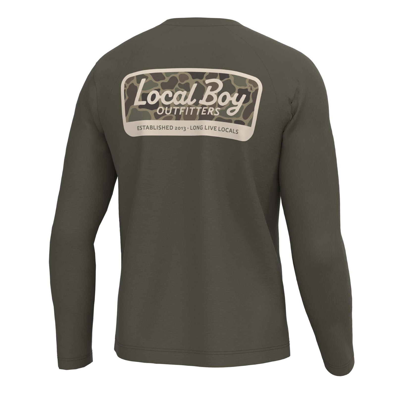 Heather Blend Brush Camo Patch Long Sleeve T-Shirt