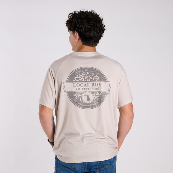 Heather Blend Long Live Locals Badge Short Sleeve T-Shirt