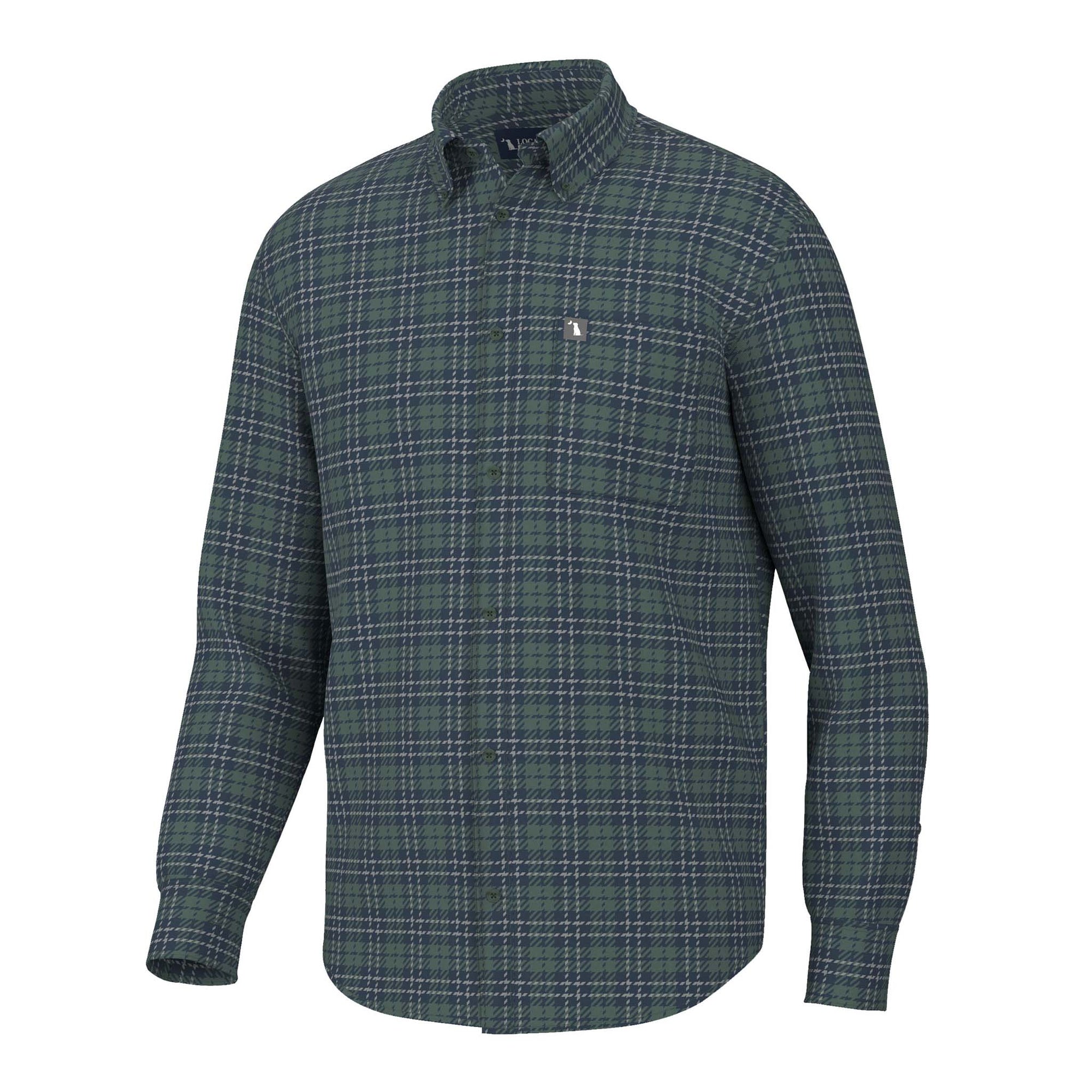 Green plaid shirt on a white background
