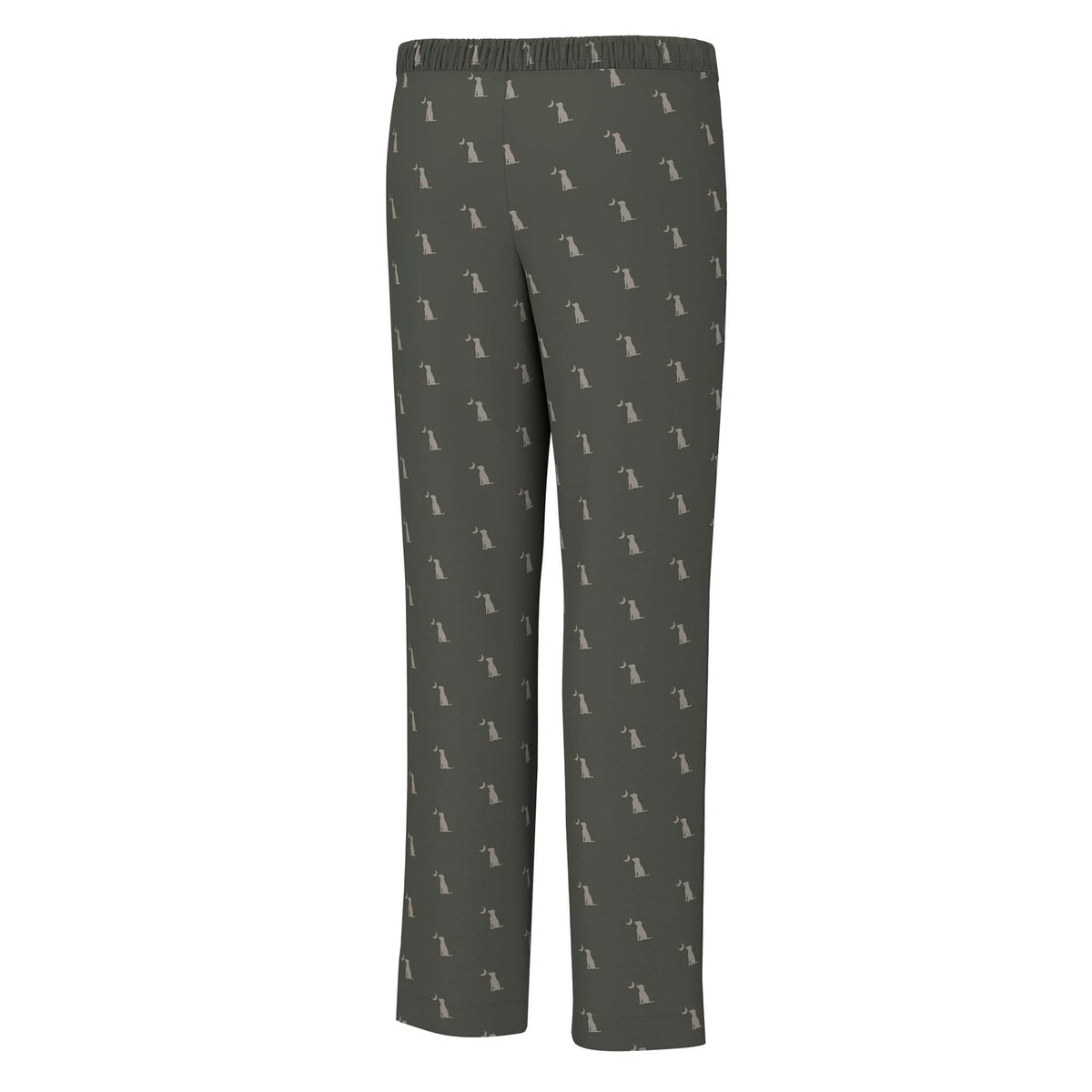 Dark green pants with a pattern on a white background