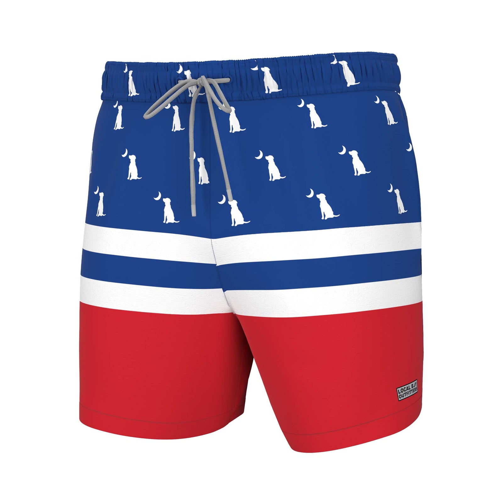 Local Boy Bayview Swim Trunks in Red, White and Blue 