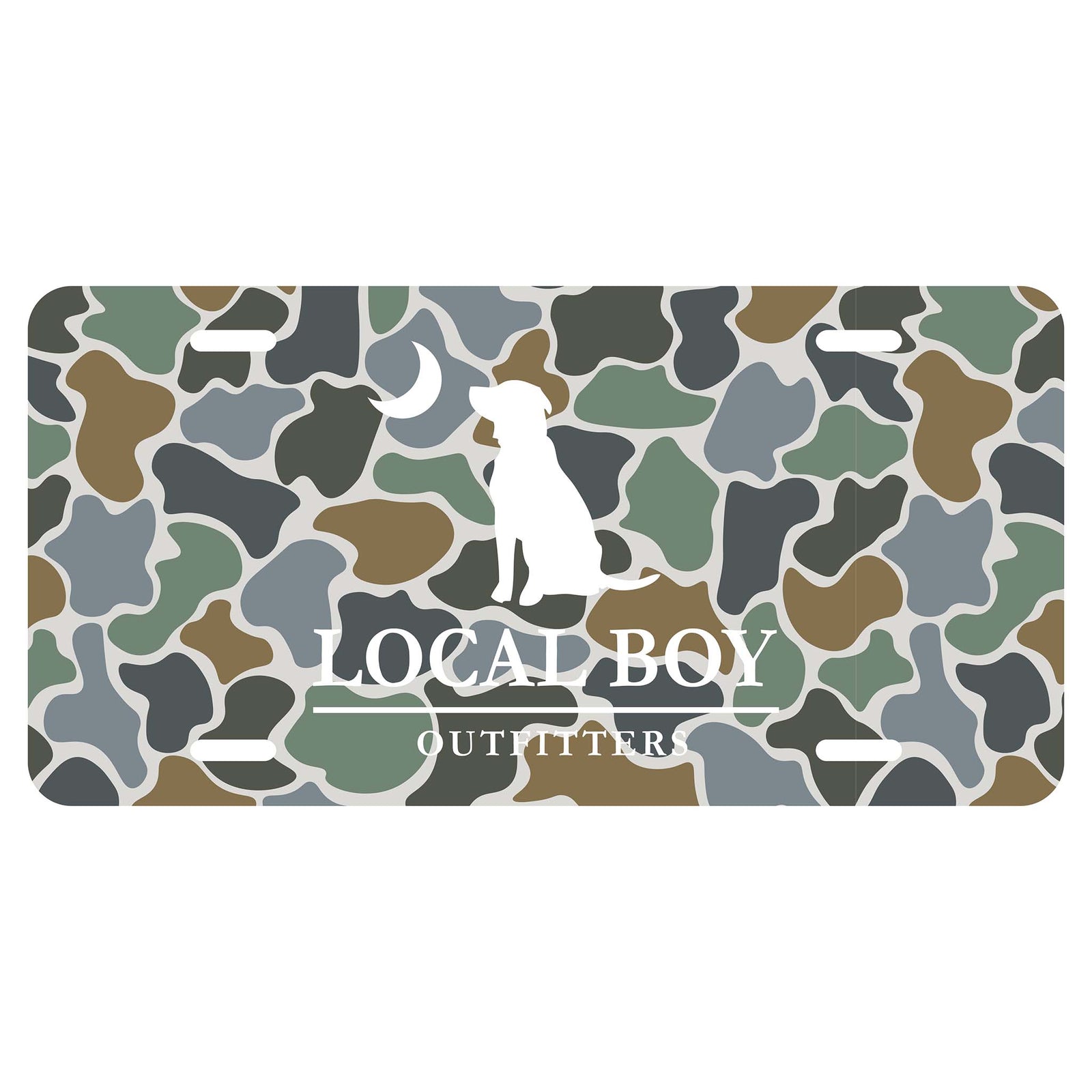 Camo printed decorative vehicle license plate