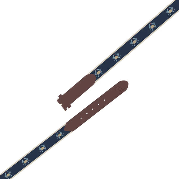 Men's Ribbon Belt in Blue Crab