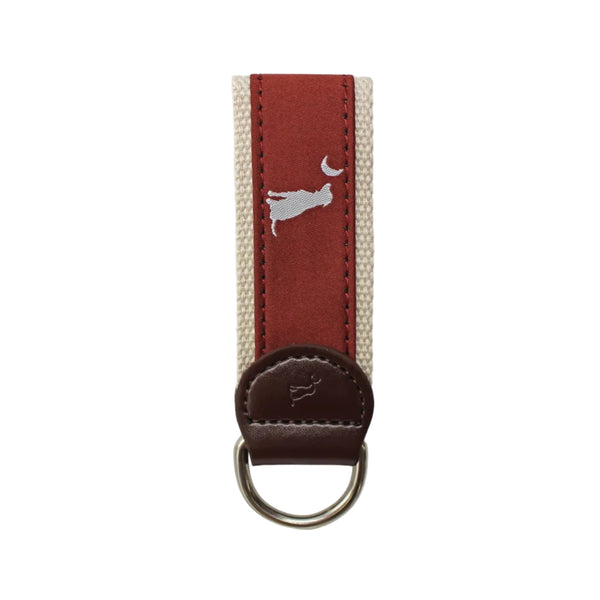 Mahogany Dog and Moon Ribbon Keychain