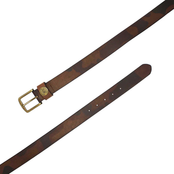 Old School Camo Printed Leather Belt