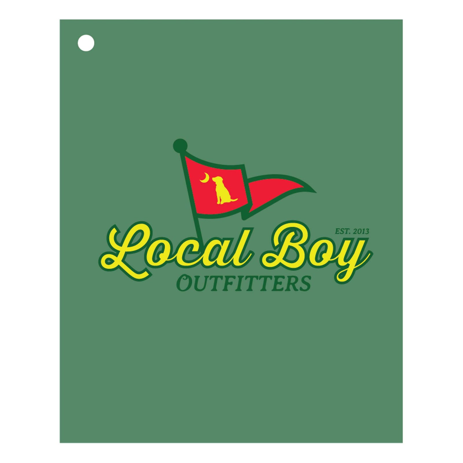 Local Boy golf towel with red flag