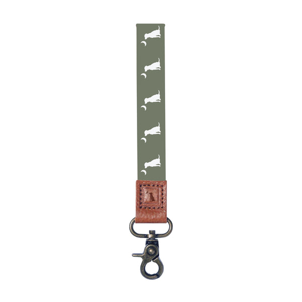 Classic Wrist Lanyard in Thyme Dog and Moon