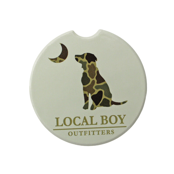 Brush Camo Dog & Moon Car Coaster