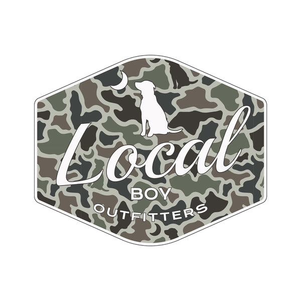 Dog and Moon Camo Badge Decal