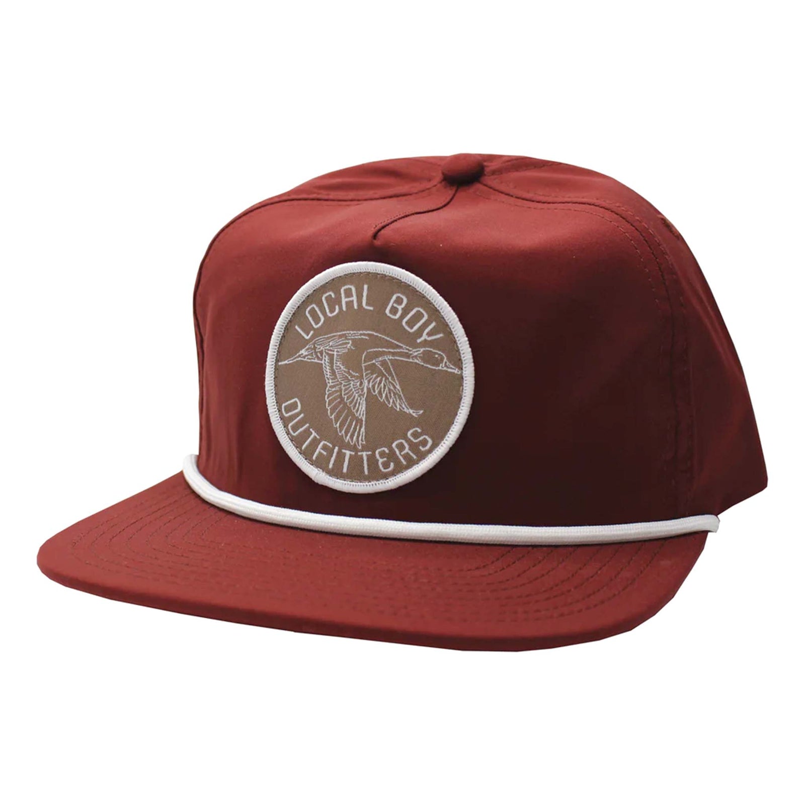 Local boy outfitters Pintail Patch Rope Hat in maroon