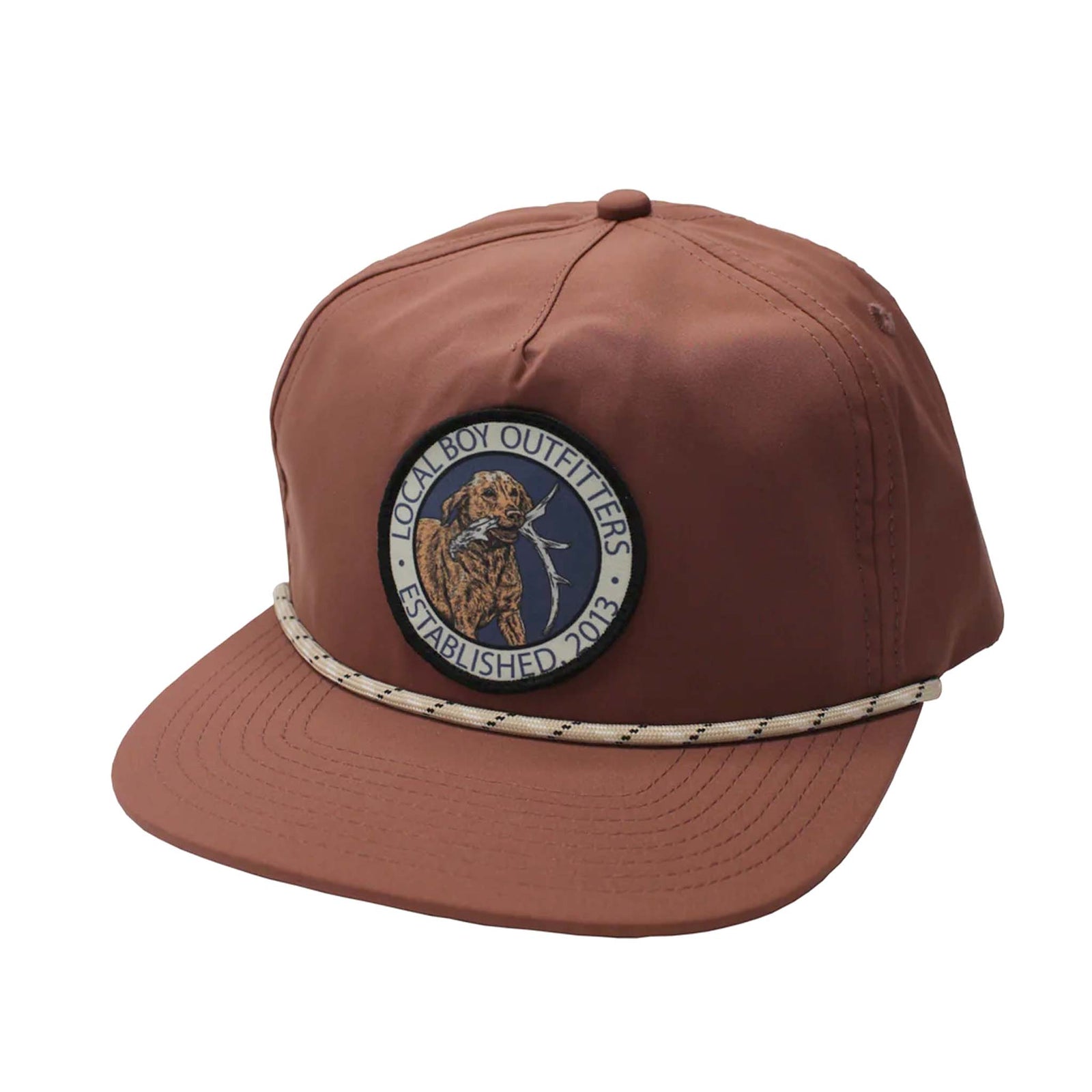 Local boy outfitters Antler Retriever Rope Hat in brick brown