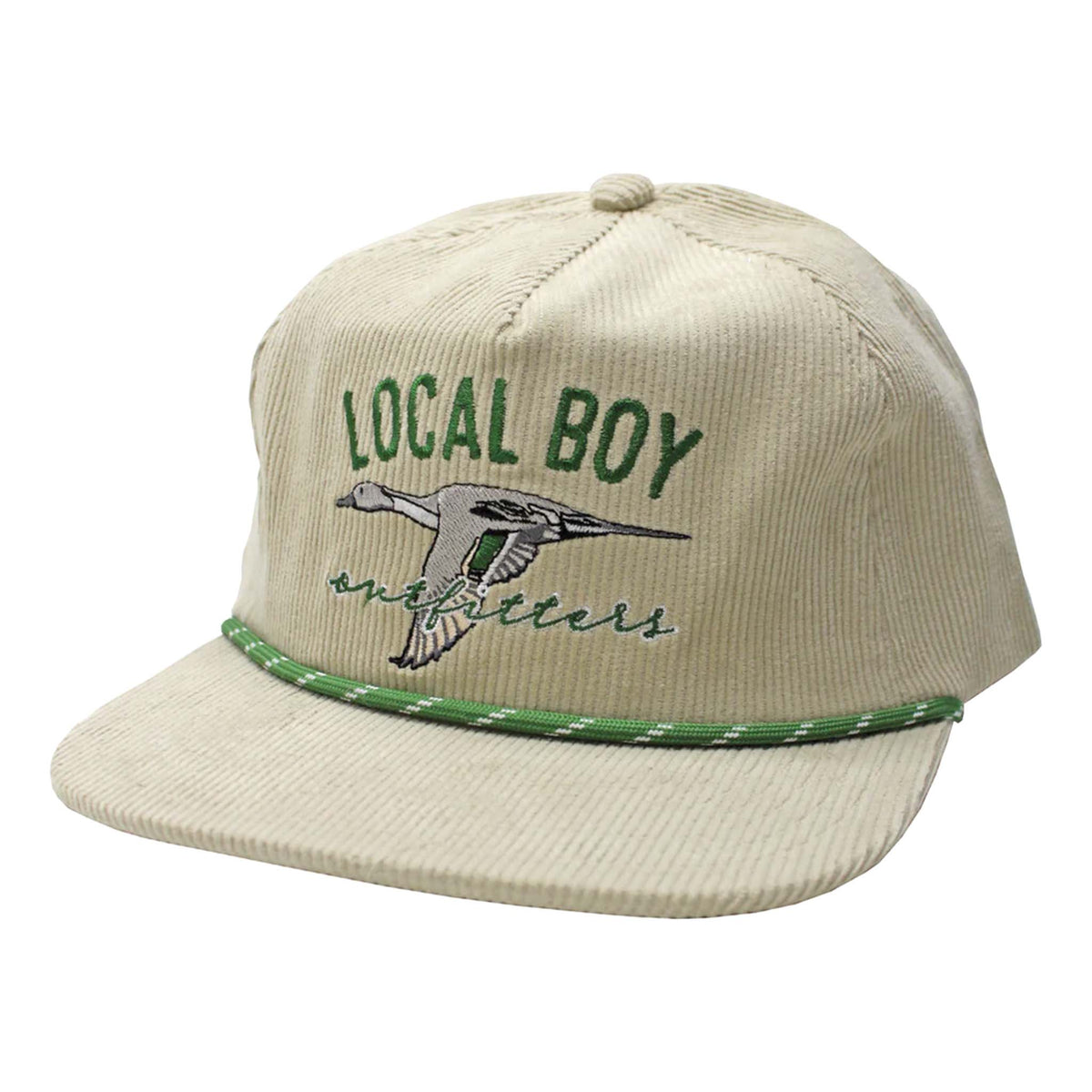 local boy outfitters Lucky Duck Corduroy Hat in light khaki