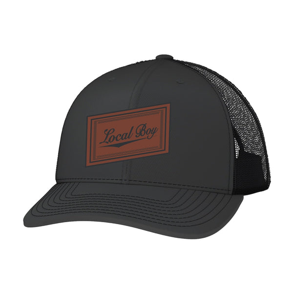 Leather Slant Patch Trucker Hat