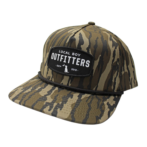 Woven Patch High Crown Rope Hat in Original Bottomland Camo