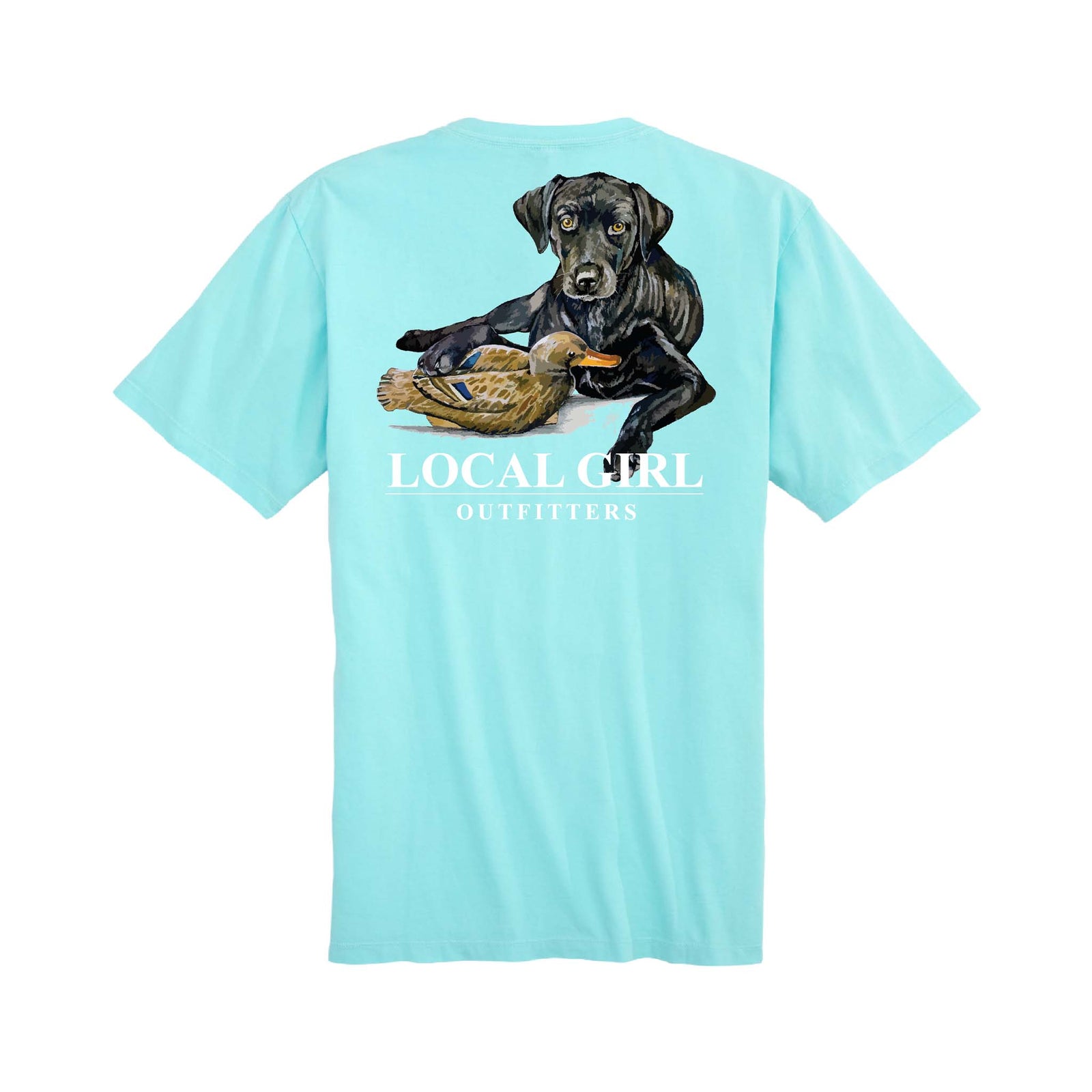 Local Girl Outfitters Decoy Pup Short Sleeve T-Shirt in Aqua