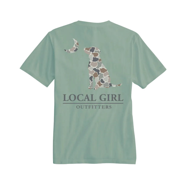 Youth Flora Forest Camo Short Sleeve T-Shirt in Bay