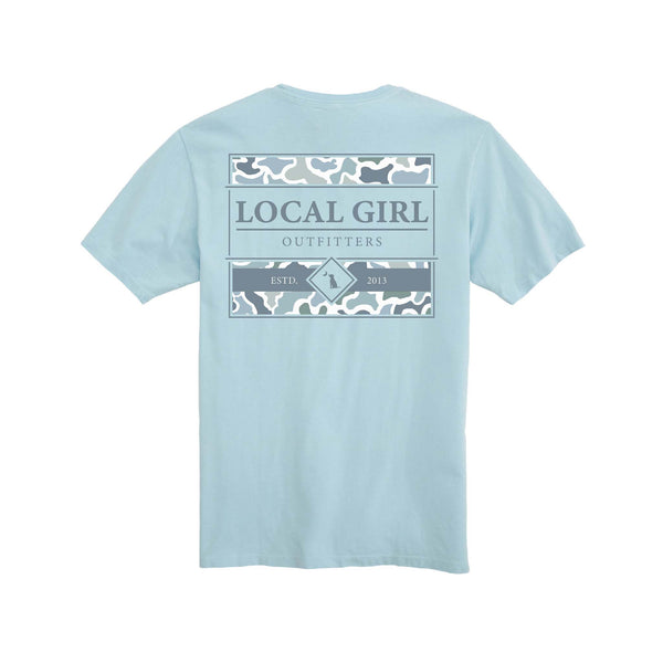Local Girl Outfitters Youth Localflage Frame Short Sleeve T-Shirt in Chambray blue