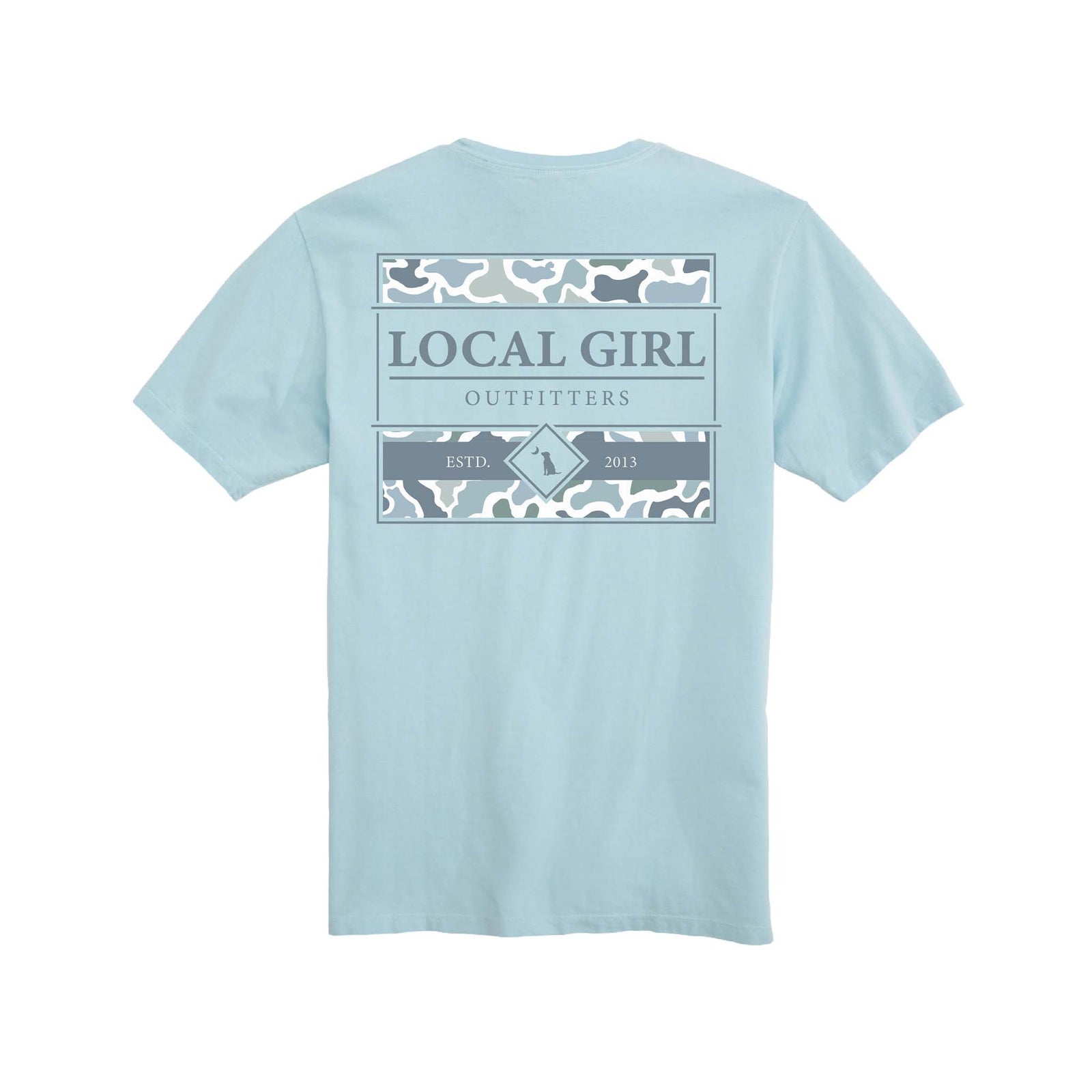 Local Girl Outfitters Youth Localflage Frame Short Sleeve T-Shirt in Chambray blue