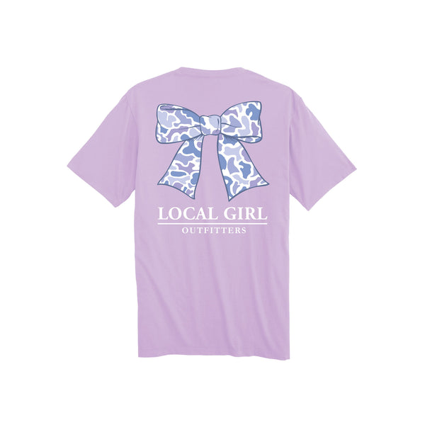Youth Hydrangea Localflage Bow Short Sleeve T-Shirt