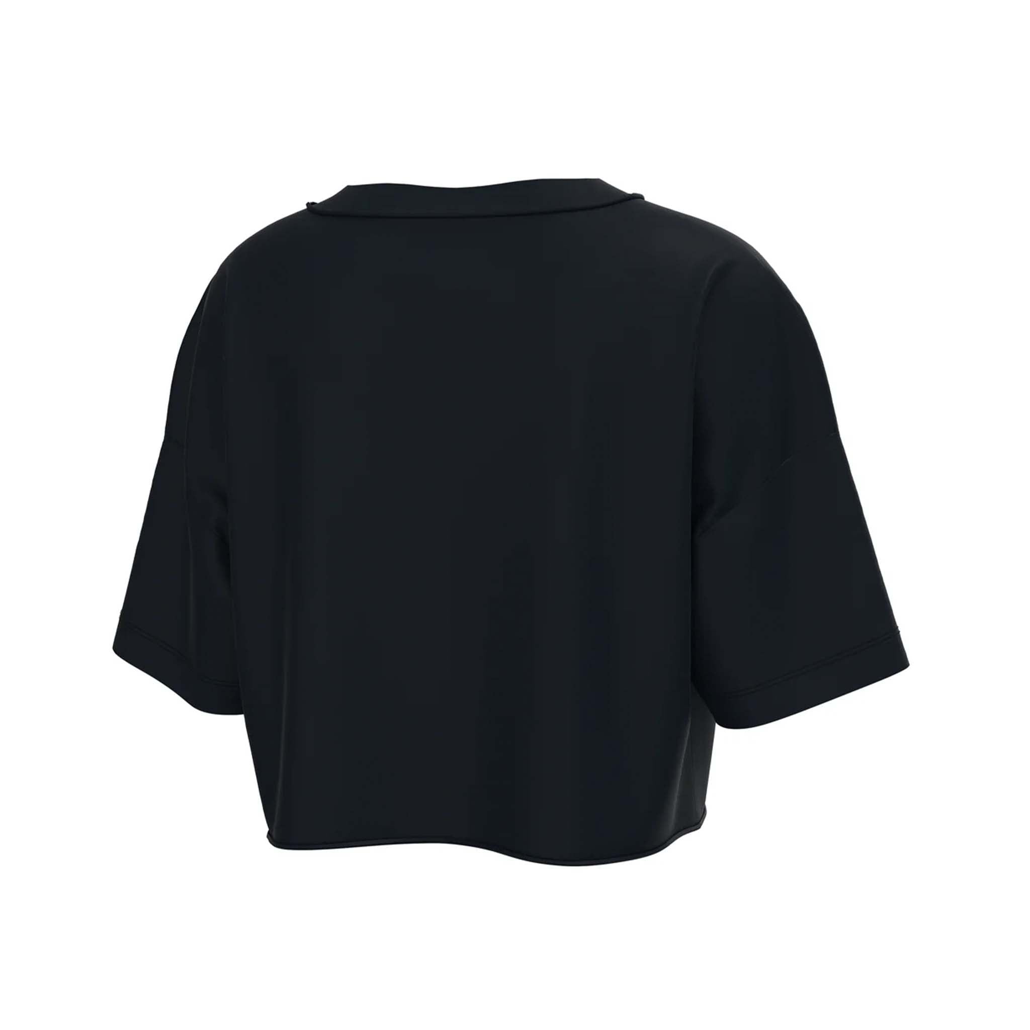 Youth Short Sleeve Boxy Crop Athletic Top Black