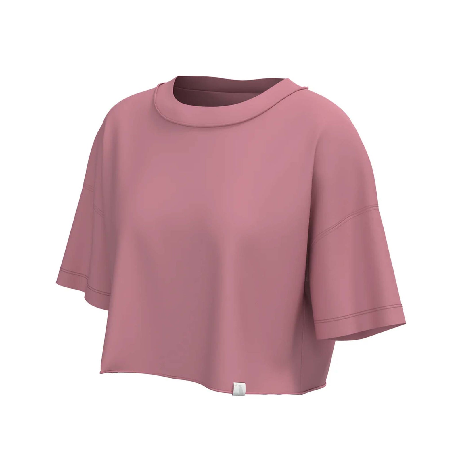 Youth Short Sleeve Boxy Crop Athletic Top in Watermelon by Local Girl Outfitters shown on a white background.