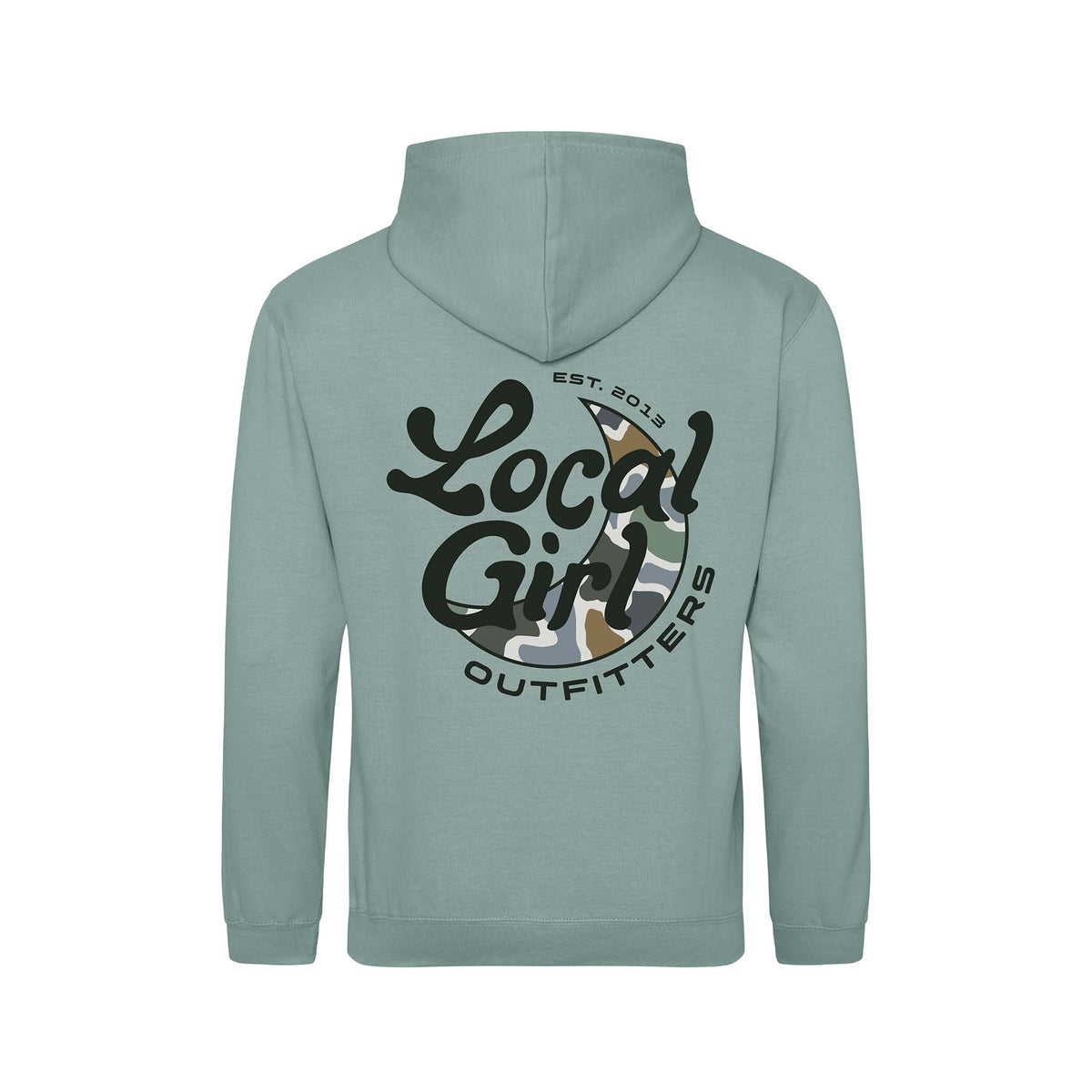 Local Girl Youth Bluff Groovy Hoodie in Dusty Green