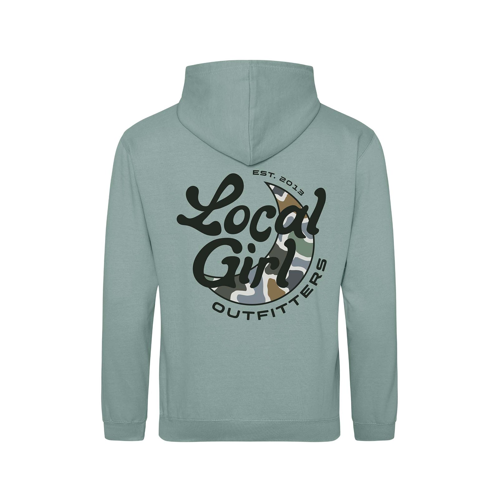 Local Girl Youth Bluff Groovy Hoodie in Dusty Green