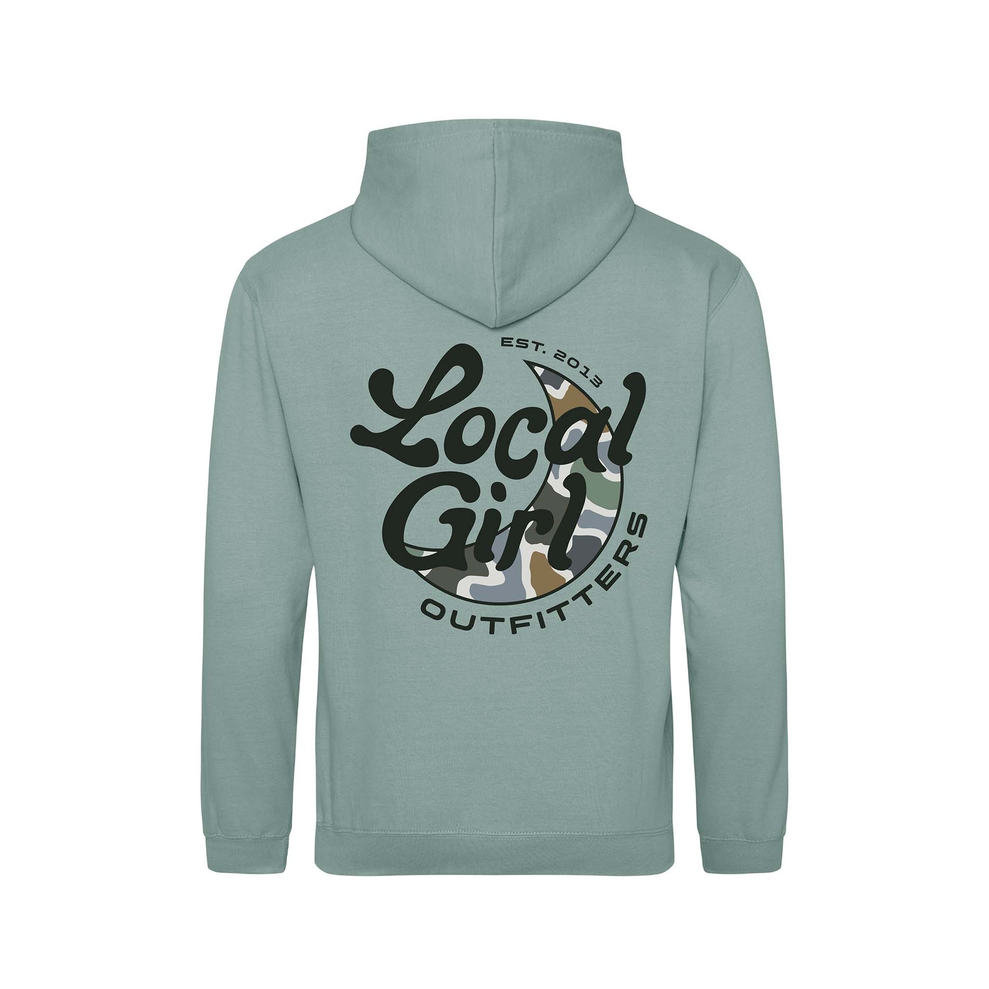 Local Girl Youth Bluff Groovy Hoodie in Dusty Green