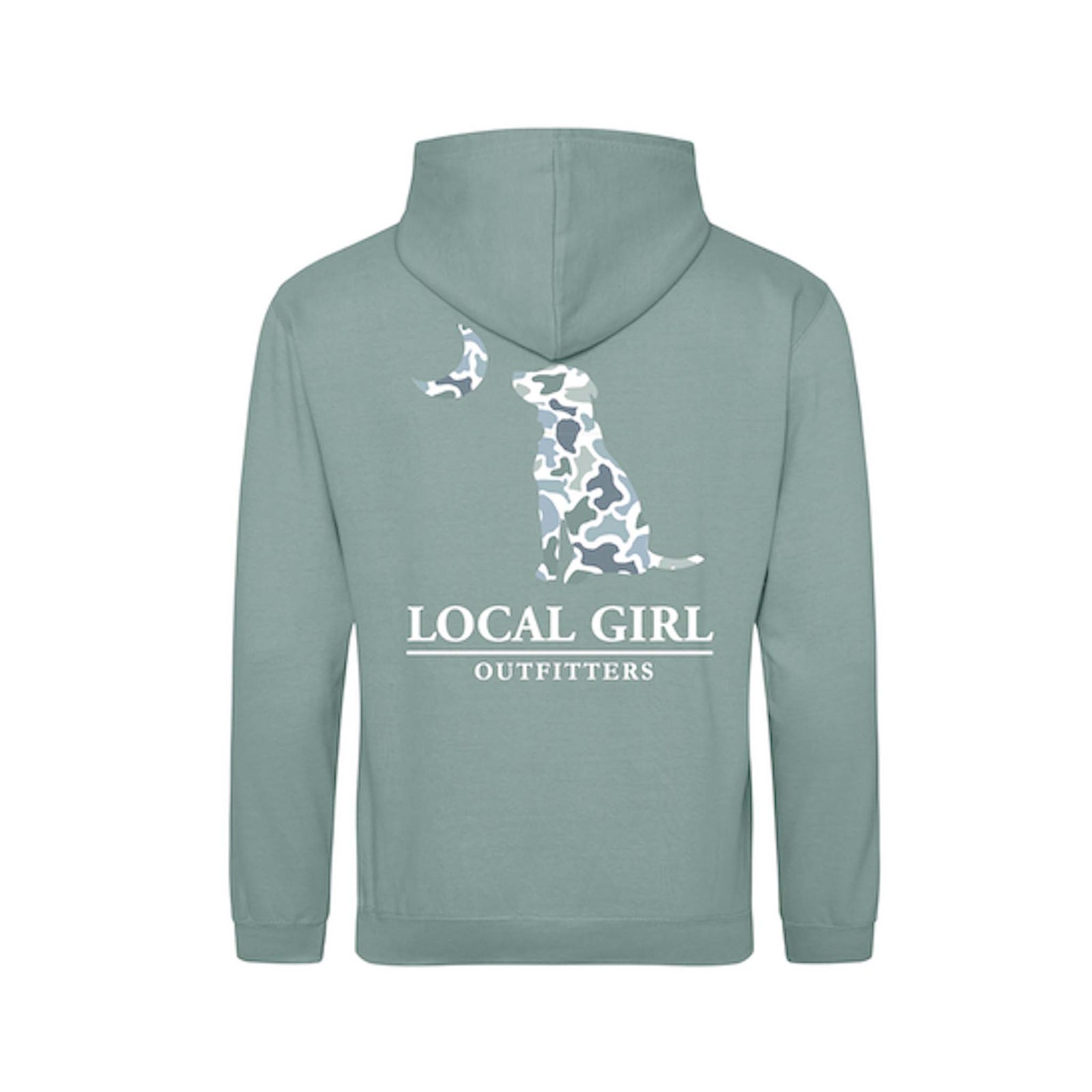 Youth Localflage Coast Dog and Moon Hoodie in Dusty Green