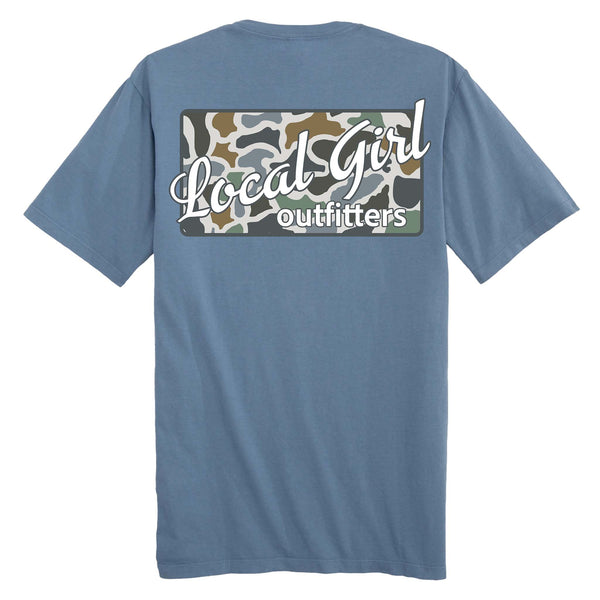 Local girl outfitters Localflage Bluff Plate Short Sleeve T-Shirt in slate blue