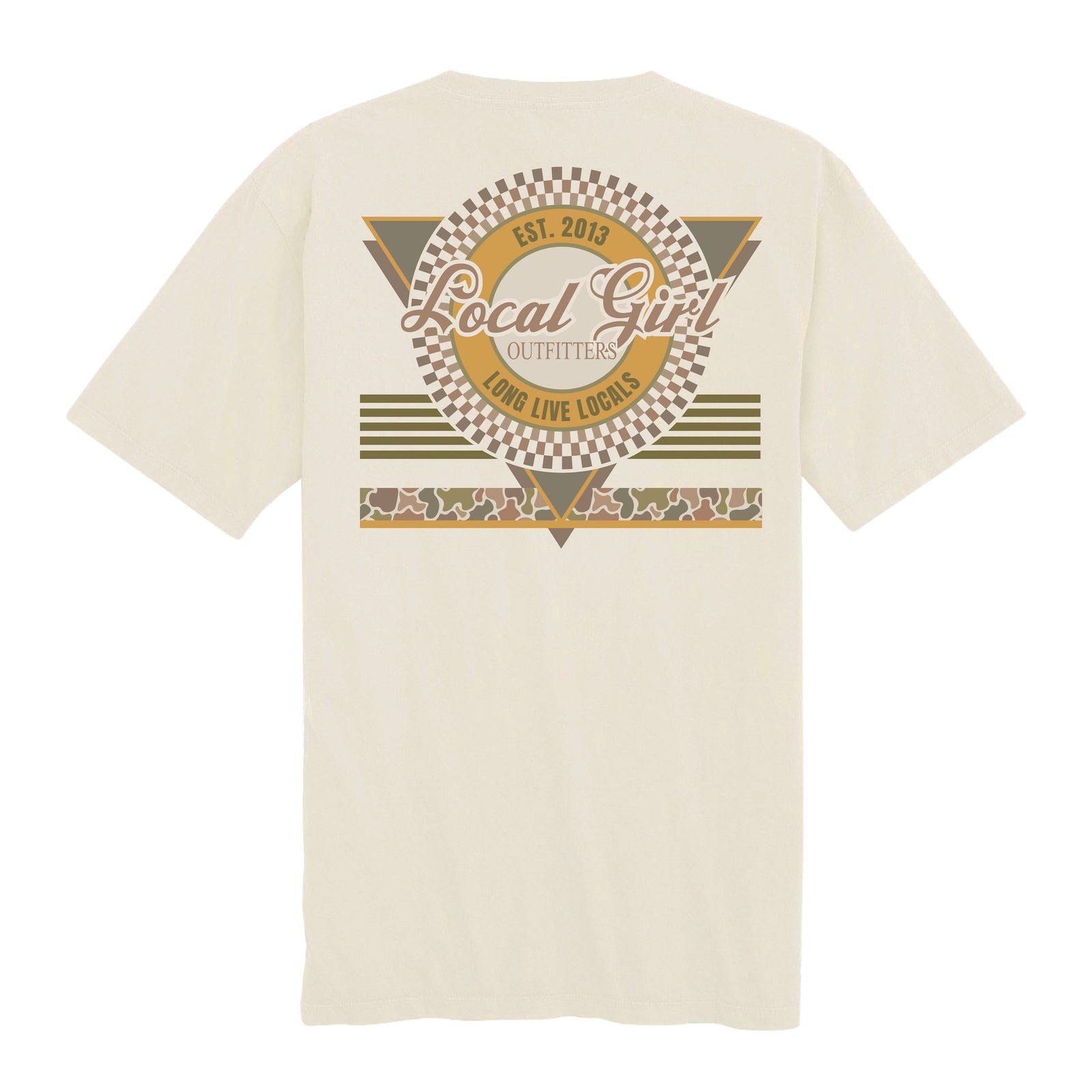 Retro Triangle Short Sleeve T-Shirt in Forest Camo Desert
