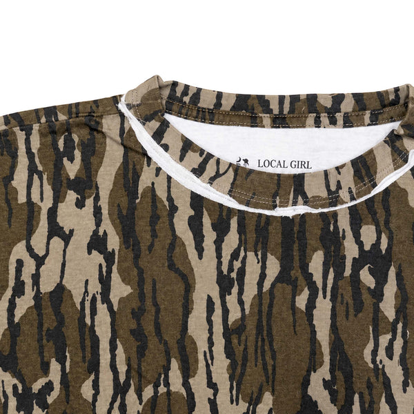 Short Sleeve Boxy Cropped Athletic Top in Original Bottomland