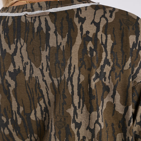 Short Sleeve Boxy Cropped Athletic Top in Original Bottomland